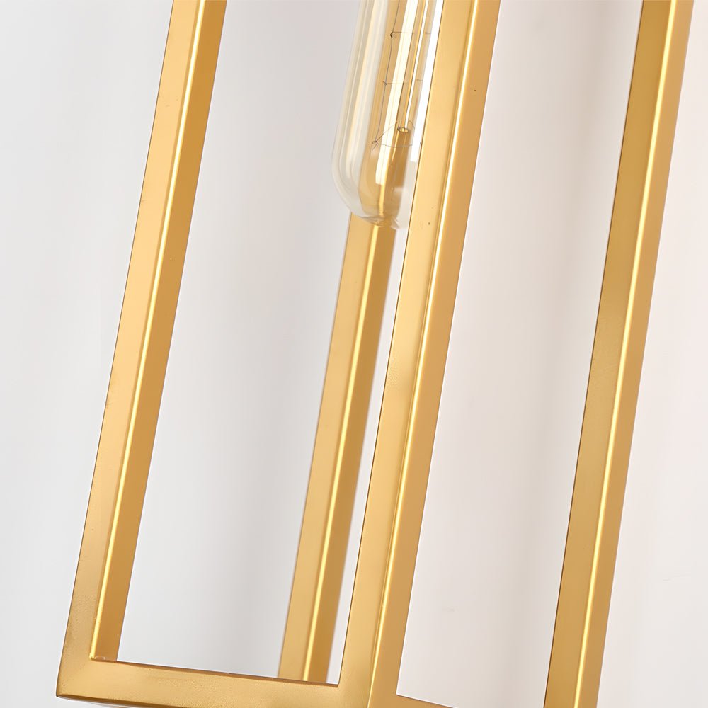 Modern Metal Frame Glass Shade Wall Sconce with Dual E27 Sockets