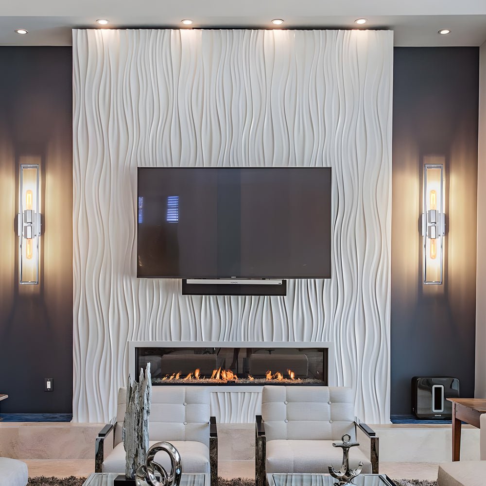 Modern Metal Frame Glass Shade Wall Sconce with Dual E27 Sockets