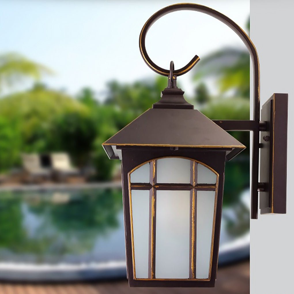 Industrial Iron Glass Outdoor Wall Sconce Waterproof IP54