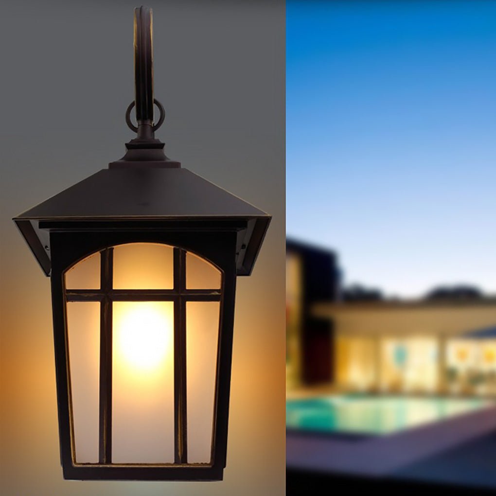Industrial Iron Glass Outdoor Wall Sconce Waterproof IP54