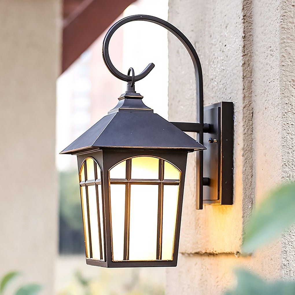 Industrial Iron Glass Outdoor Wall Sconce Waterproof IP54