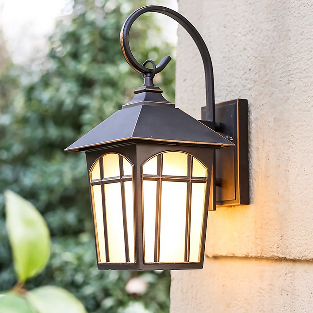 Industrial Iron Glass Outdoor Wall Sconce Waterproof IP54
