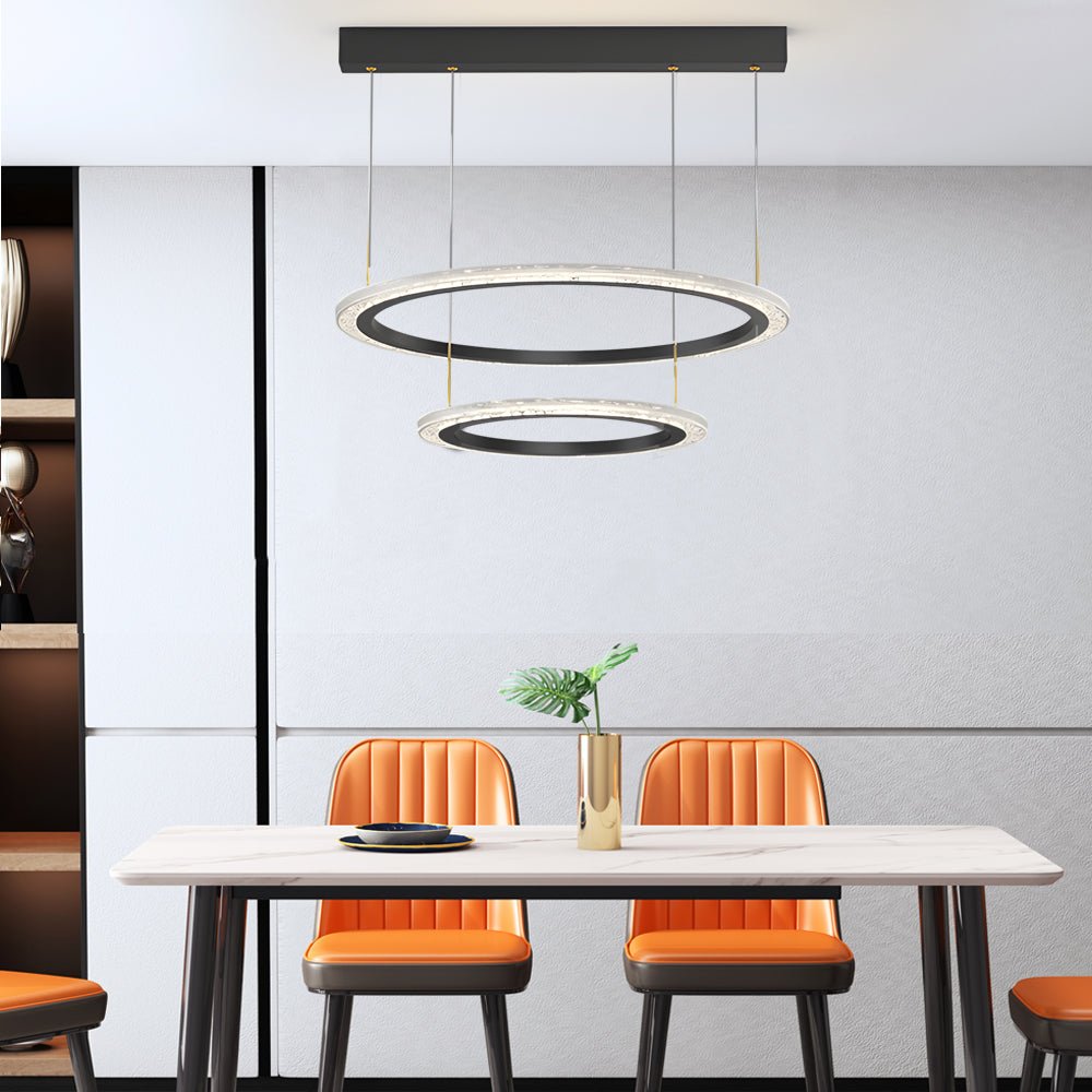 Modern Ring Chandelier with Three-Step Dimming | 2-Ring & 3-Ring