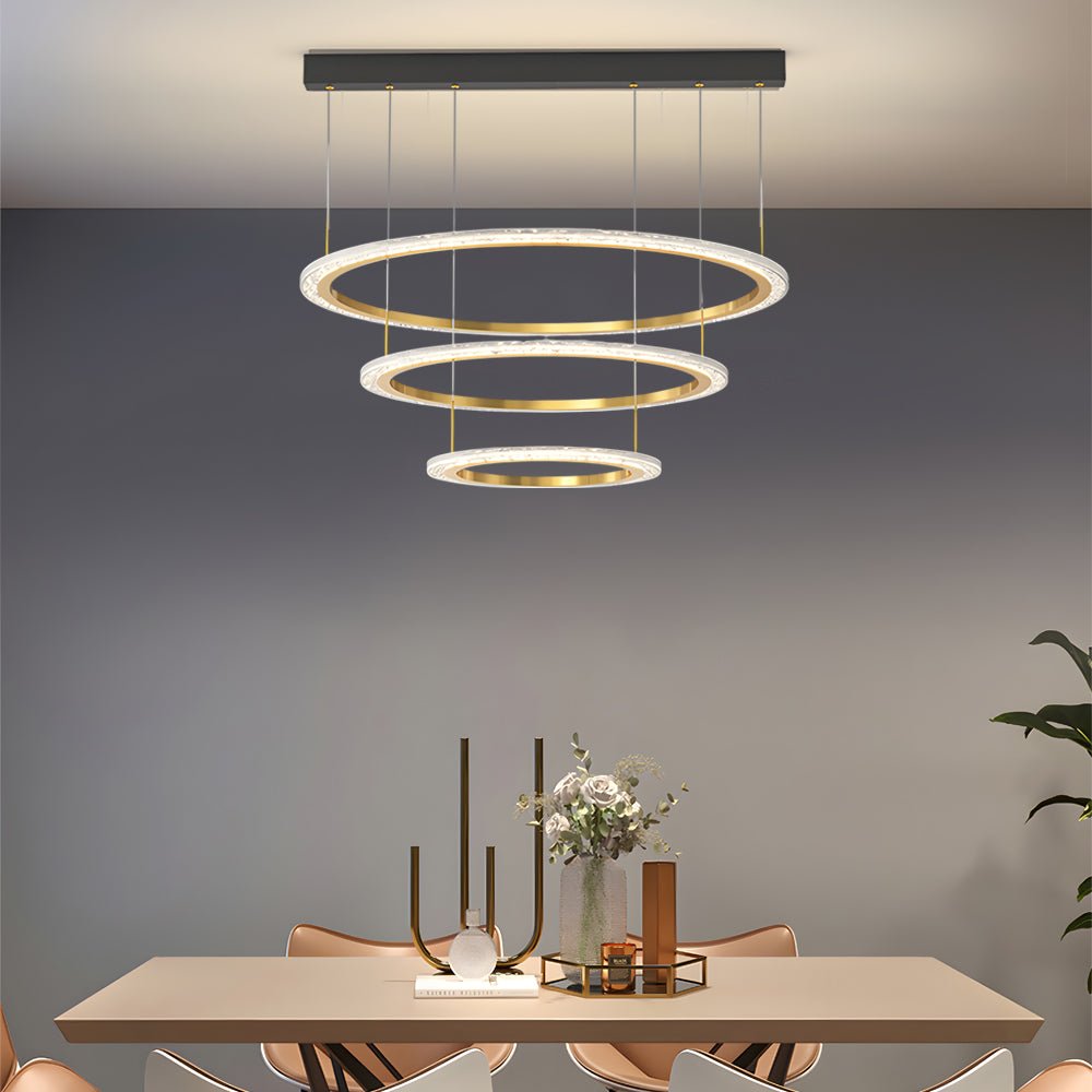 Modern Ring Chandelier with Three-Step Dimming | 2-Ring & 3-Ring