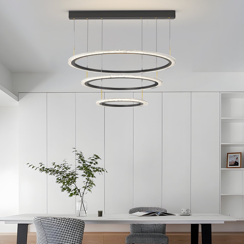 Modern Ring Chandelier with Three-Step Dimming | 2-Ring & 3-Ring