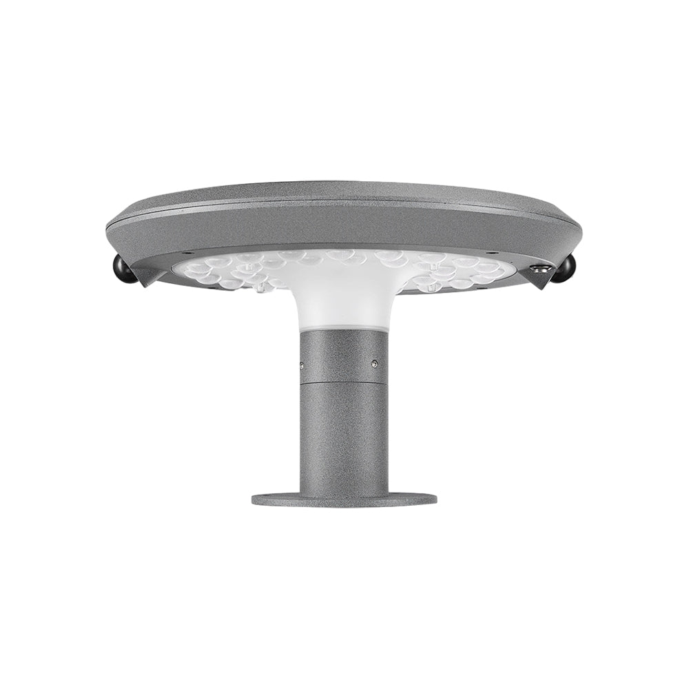 Modern Round Solar LED Post Light with Dual Motion Sensor