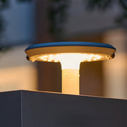 Modern Round Solar LED Post Light with Dual Motion Sensor
