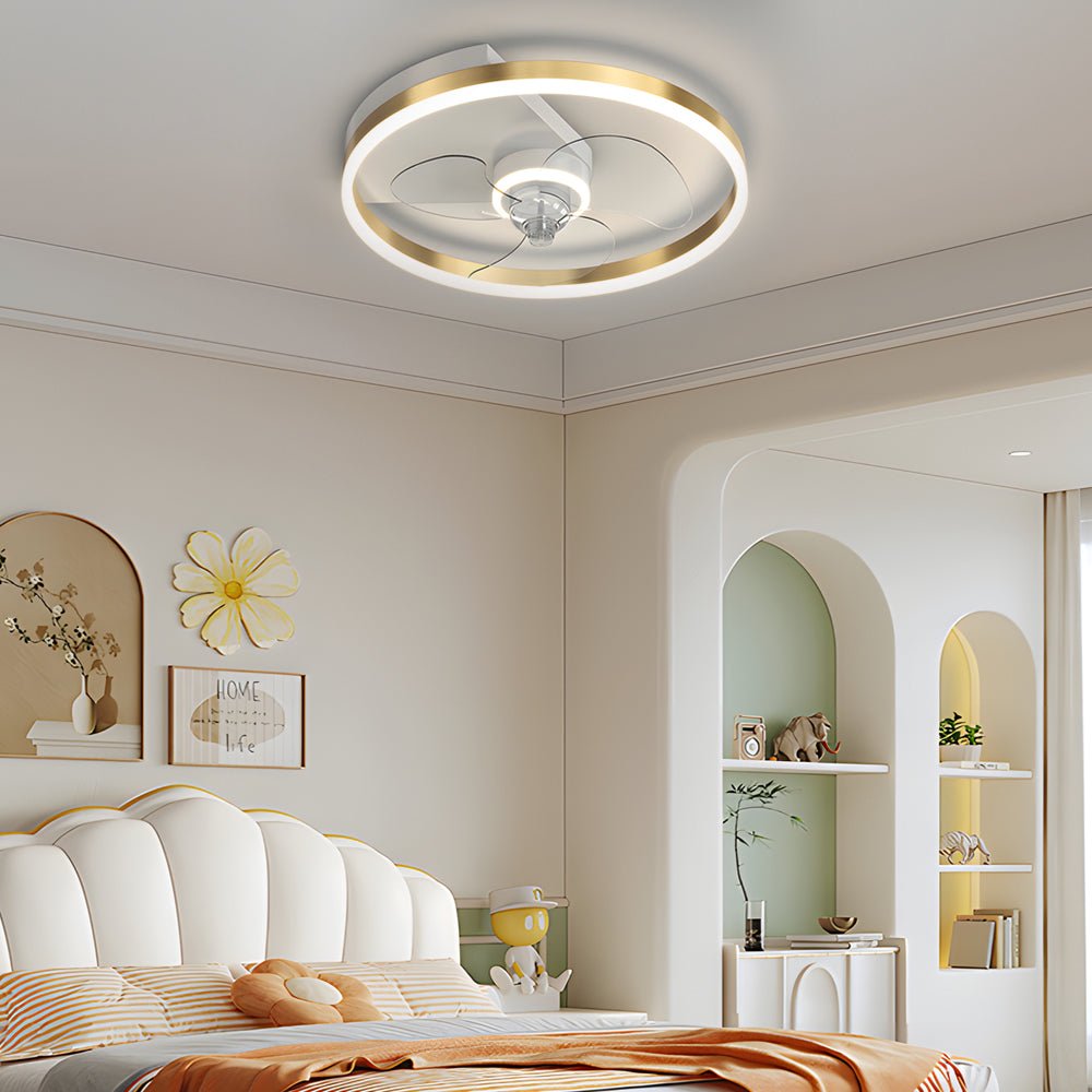 Modern Silent LED Ceiling Fan with Light - 3-Step Dimming