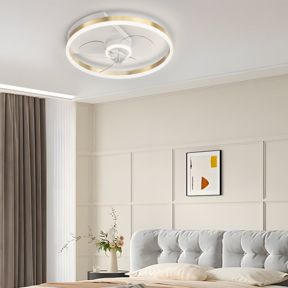 Modern Silent LED Ceiling Fan with Light - 3-Step Dimming