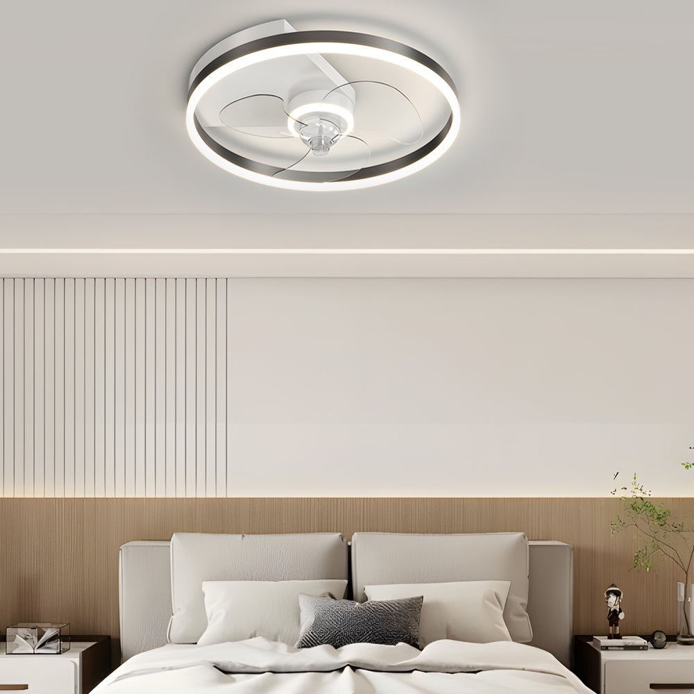 Modern Silent LED Ceiling Fan with Light - 3-Step Dimming