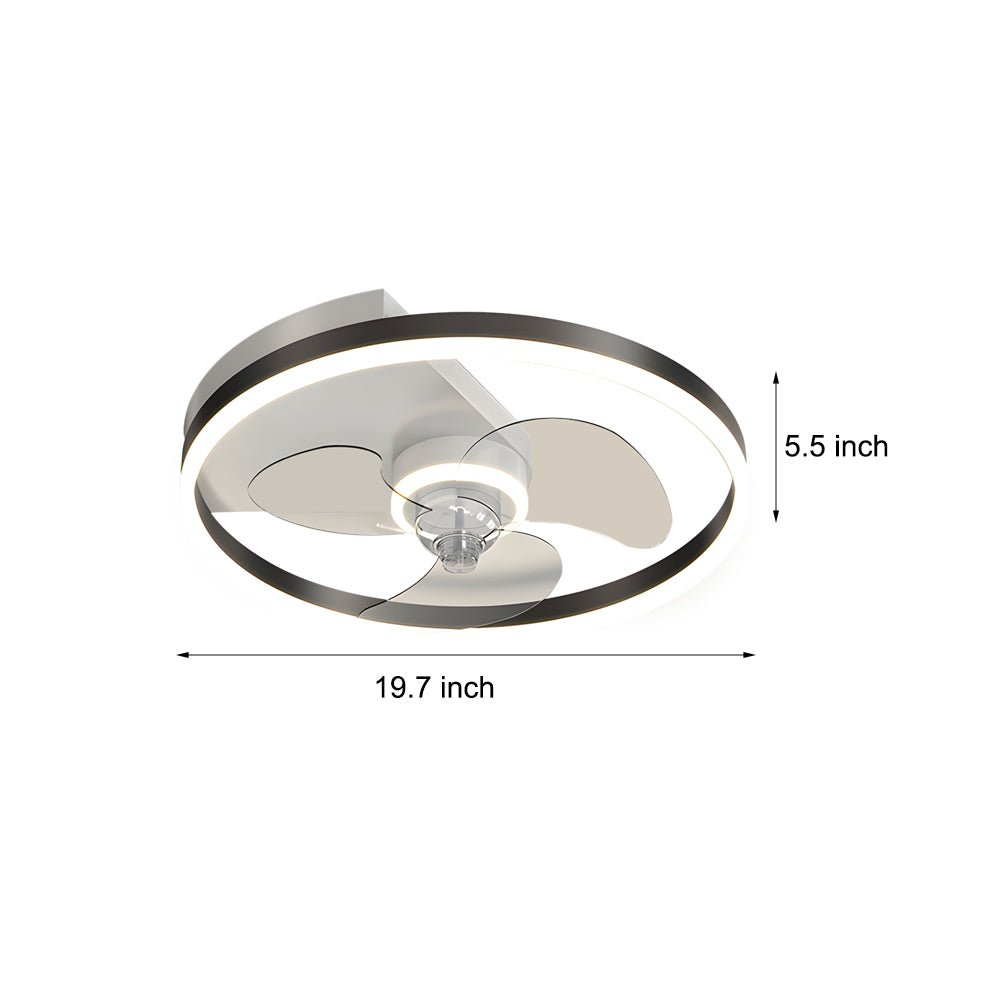 Modern Silent LED Ceiling Fan with Light - 3-Step Dimming