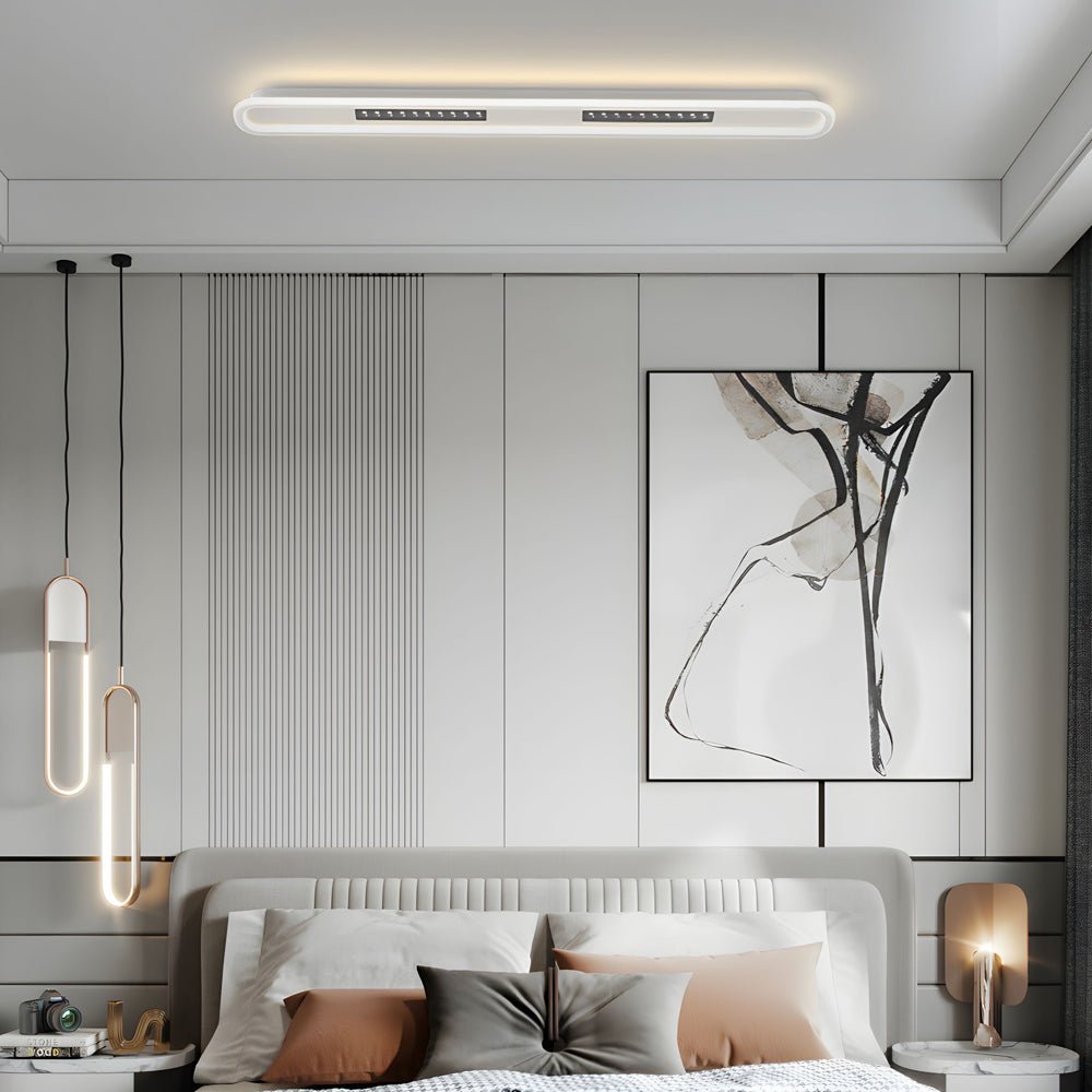 Rounded Rectangular Modern Ceiling Light with 3-Step Dimming