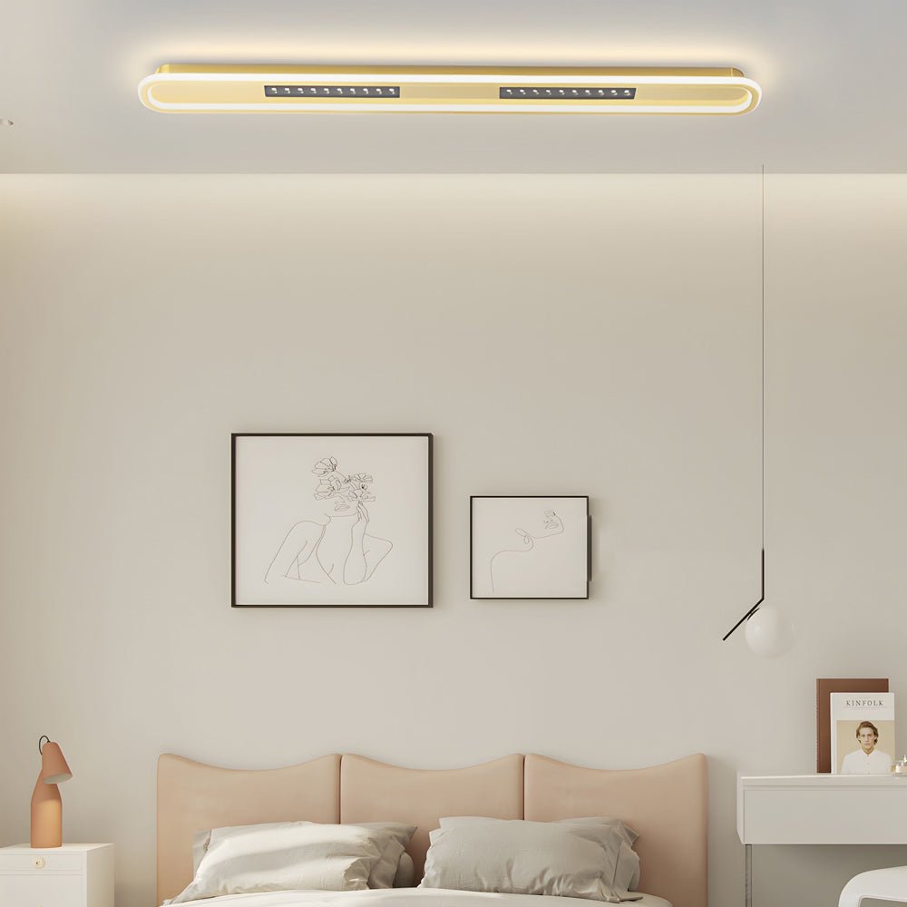 Rounded Rectangular Modern Ceiling Light with 3-Step Dimming