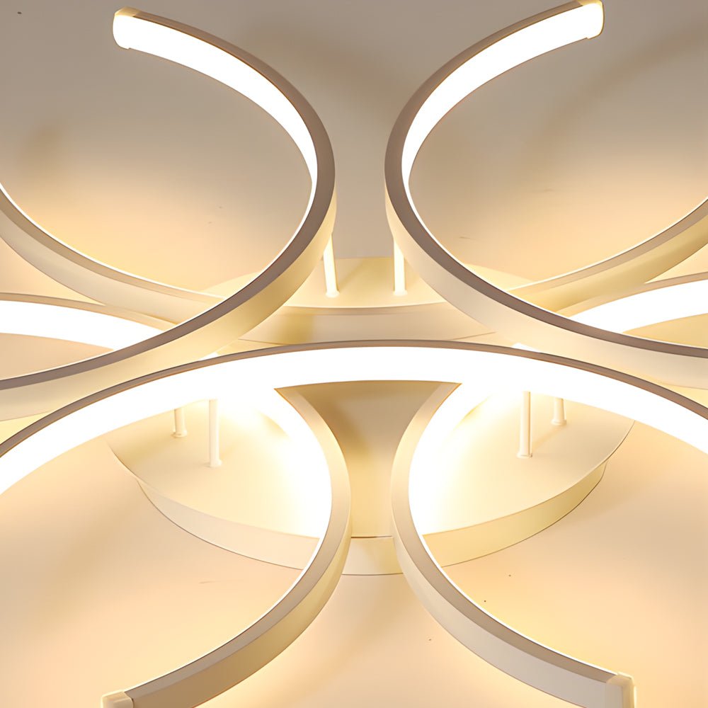 Modern Semi-Circle Floral LED Dimmable Aluminum Ceiling Light