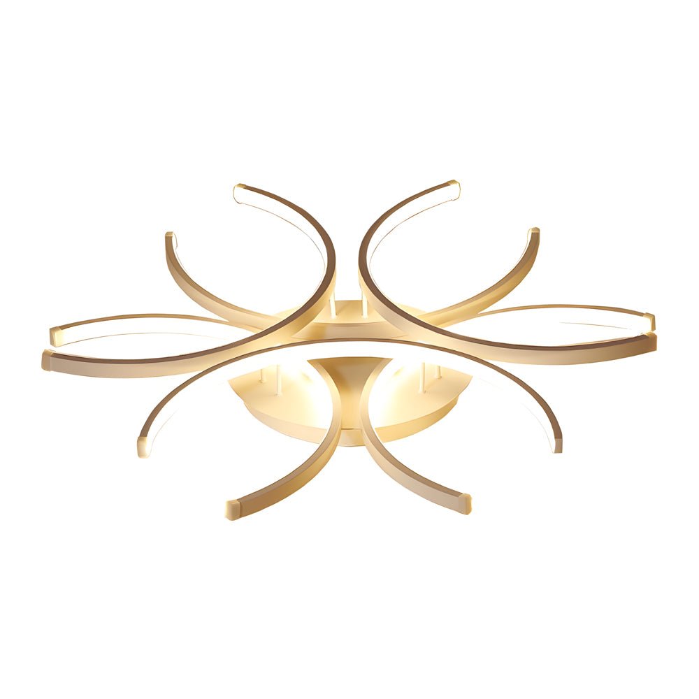 Modern Semi-Circle Floral LED Dimmable Aluminum Ceiling Light