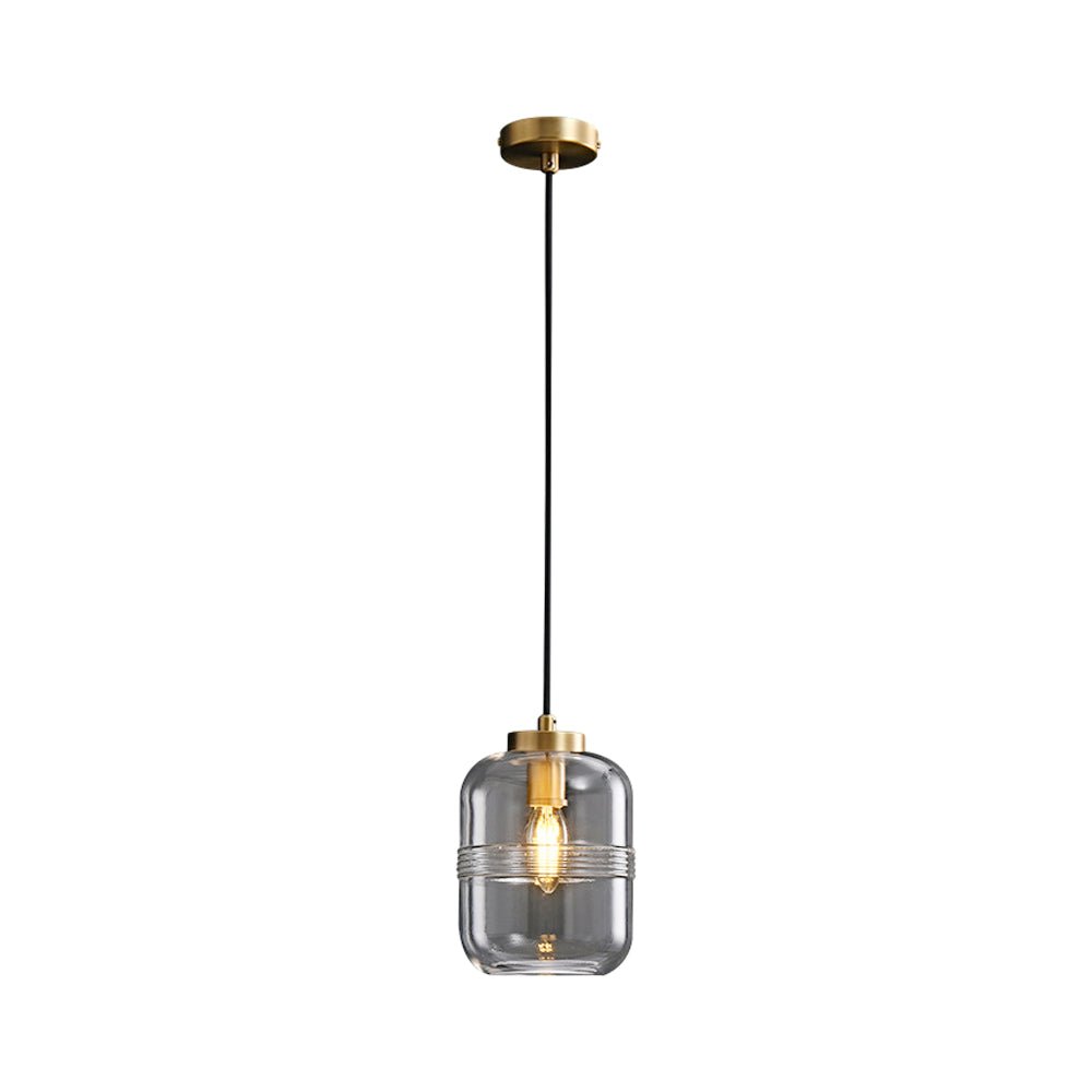 Threaded Glass Pendant Light with Three Step Dimming - Copper