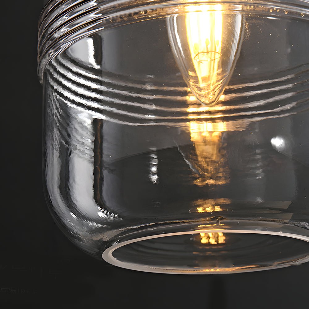 Threaded Glass Pendant Light with Three Step Dimming - Copper
