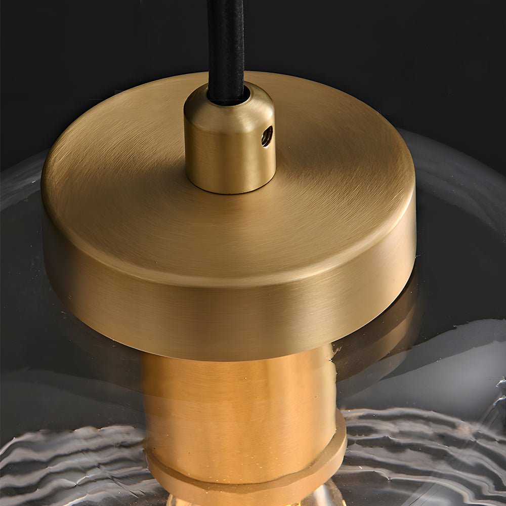 Threaded Glass Pendant Light with Three Step Dimming - Copper