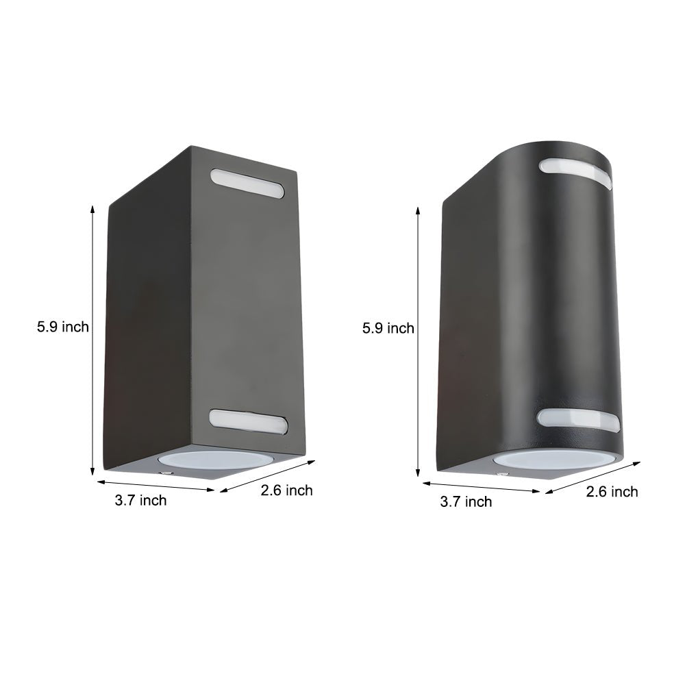 Modern Square Aluminum Outdoor Wall Light - Up Down LED Waterproof