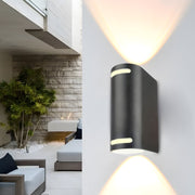 Modern Square Aluminum Outdoor Wall Light - Up Down LED Waterproof