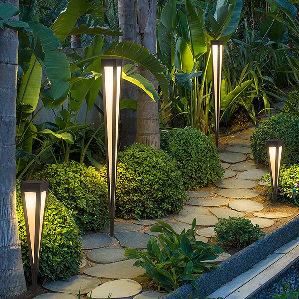 RGB Solar Pathway Light Square Top Aluminum Outdoor Lawn Lighting
