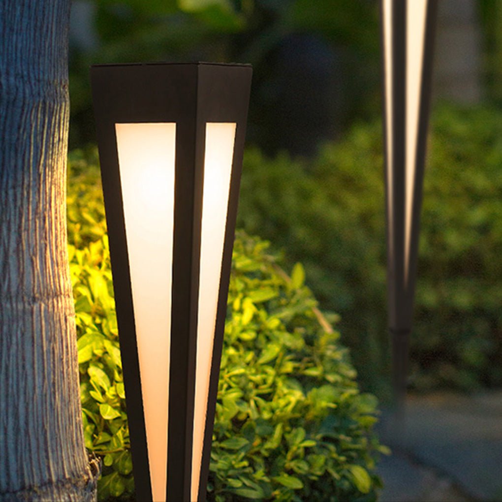 RGB Solar Pathway Light Square Top Aluminum Outdoor Lawn Lighting