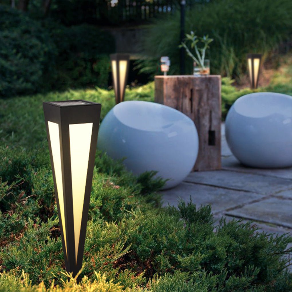 RGB Solar Pathway Light Square Top Aluminum Outdoor Lawn Lighting