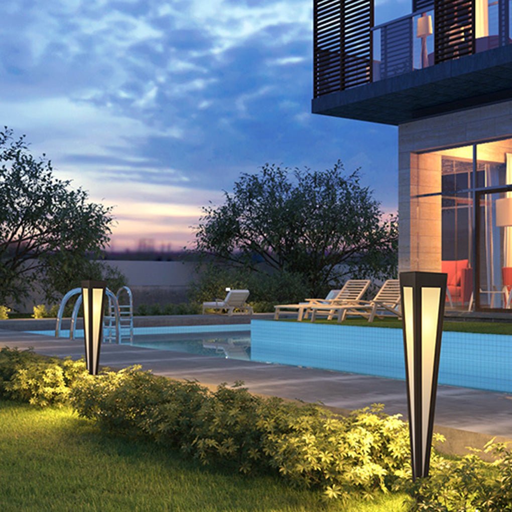 RGB Solar Pathway Light Square Top Aluminum Outdoor Lawn Lighting