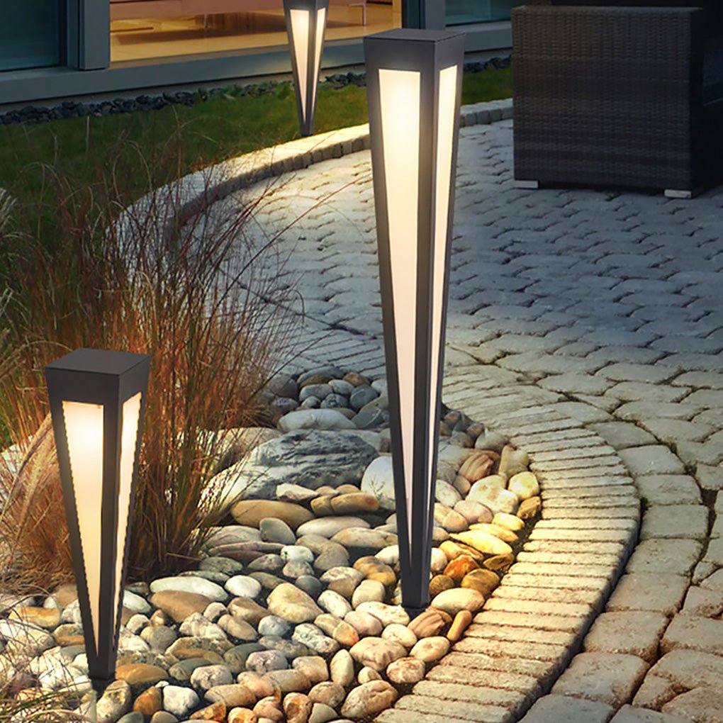 RGB Solar Pathway Light Square Top Aluminum Outdoor Lawn Lighting