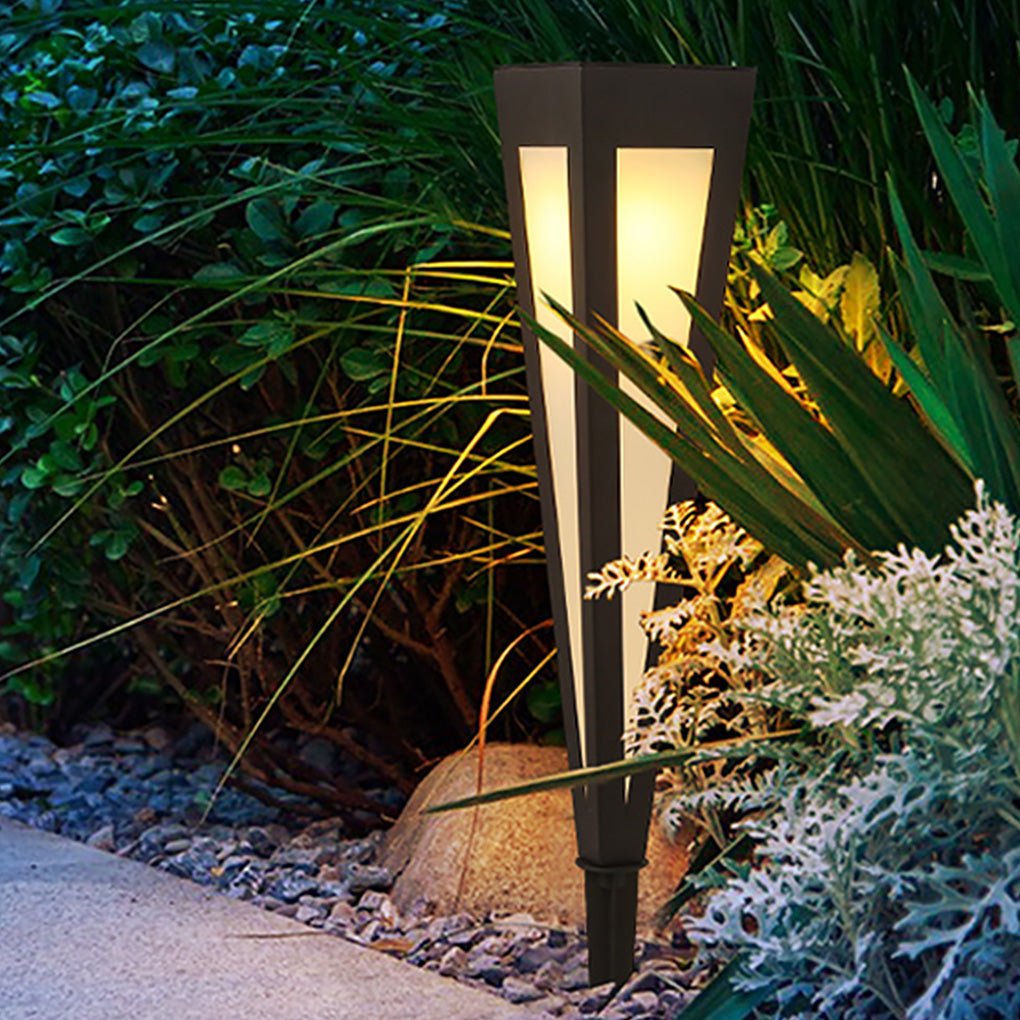 RGB Solar Pathway Light Square Top Aluminum Outdoor Lawn Lighting