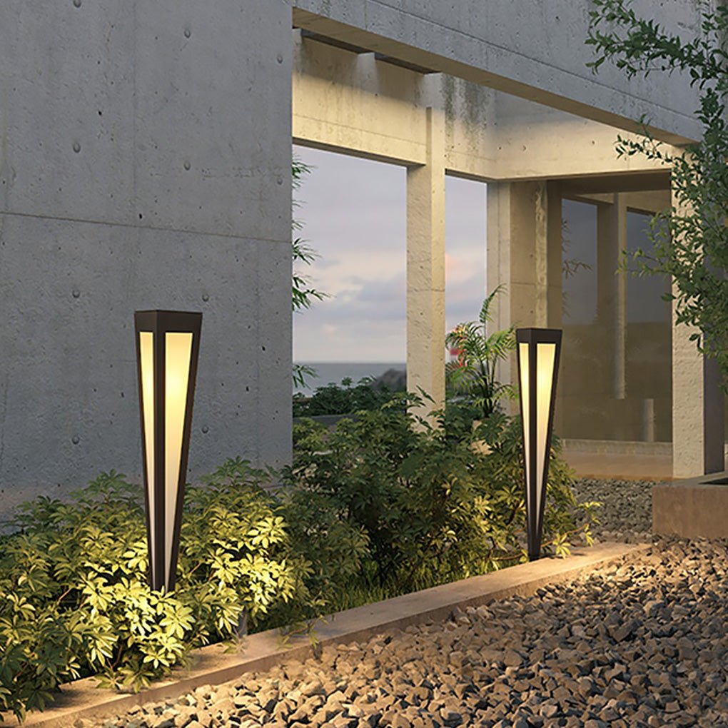 RGB Solar Pathway Light Square Top Aluminum Outdoor Lawn Lighting