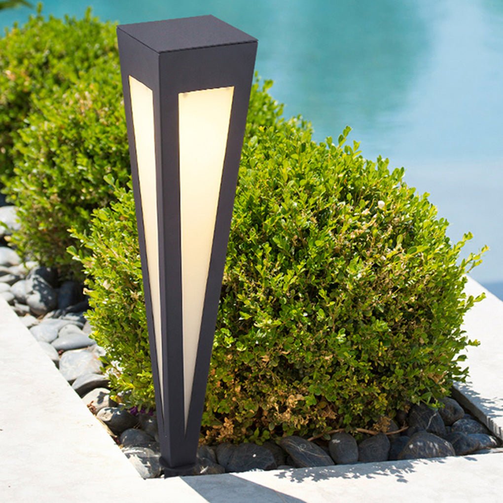 RGB Solar Pathway Light Square Top Aluminum Outdoor Lawn Lighting
