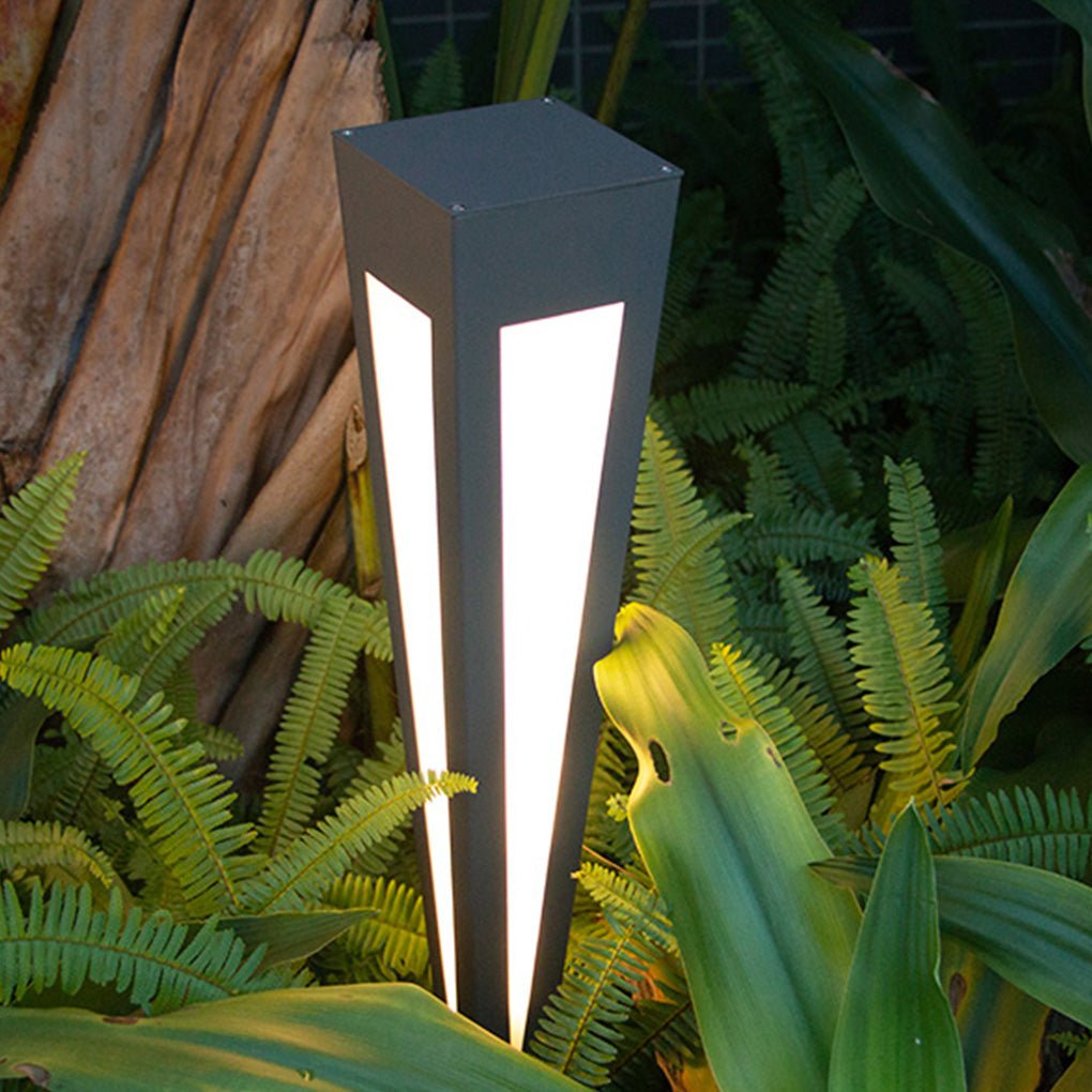 RGB Solar Pathway Light Square Top Aluminum Outdoor Lawn Lighting