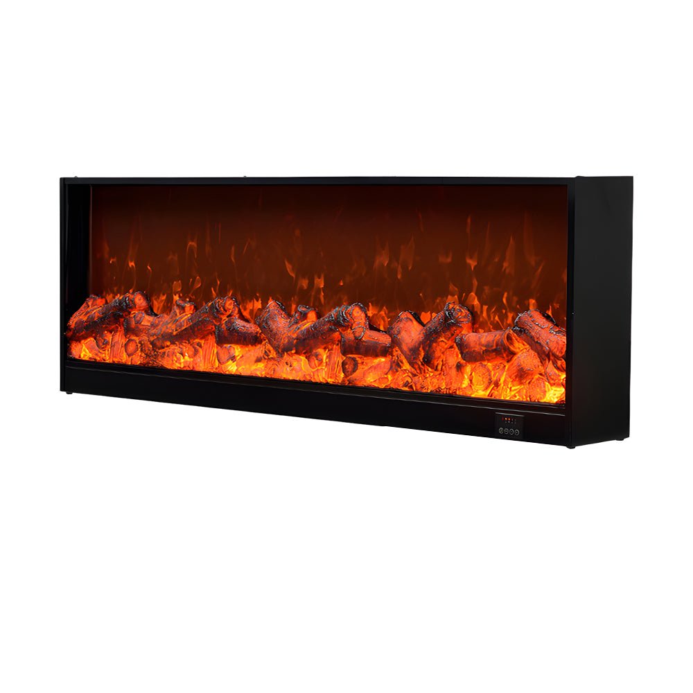Recessed Electric Fireplace Light with Flame Effect & Heating