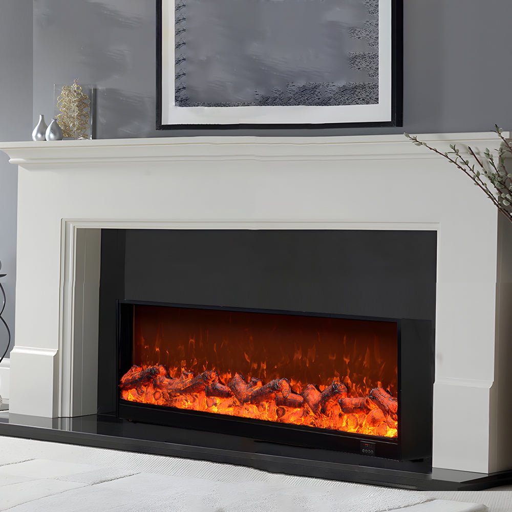 Recessed Electric Fireplace Light with Flame Effect & Heating