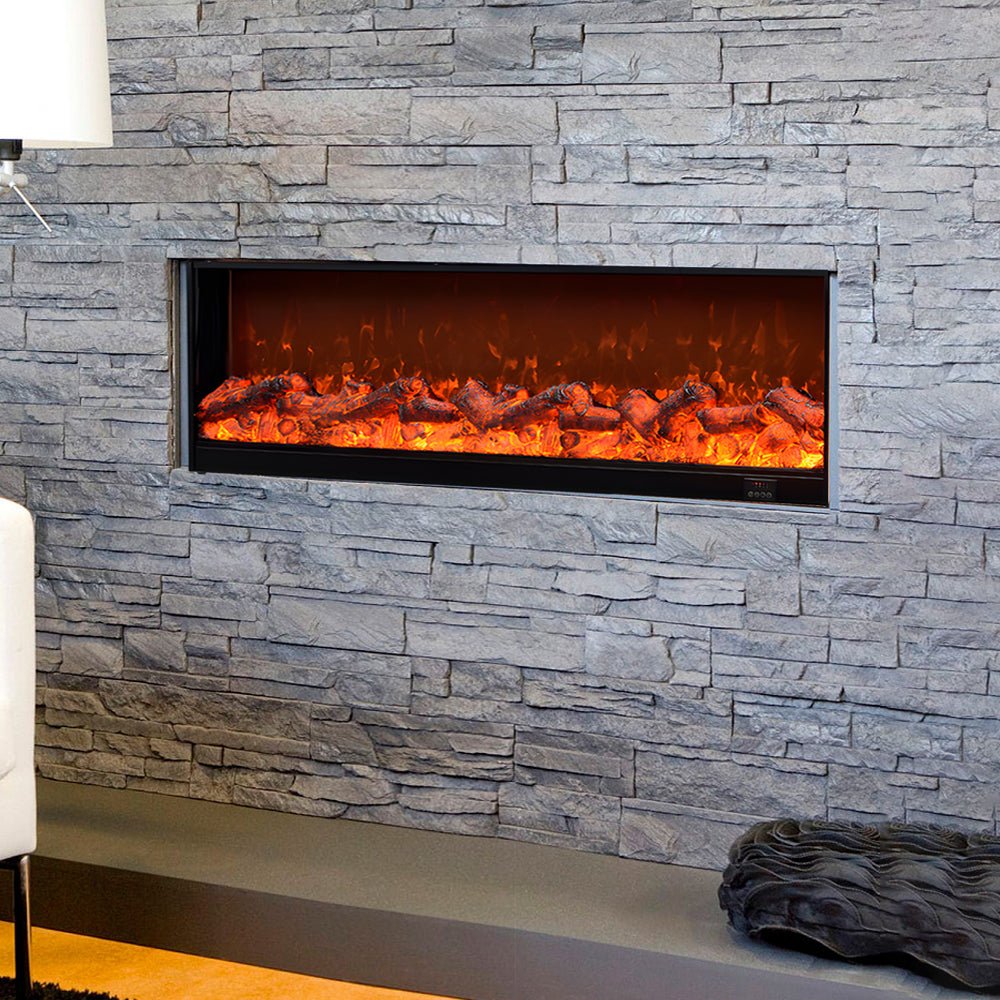 Recessed Electric Fireplace Light with Flame Effect & Heating