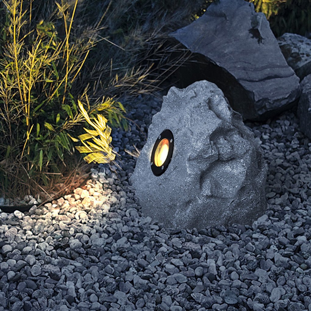 Stone-Inspired Resin LED Garden Light Warm Outdoor Landscape