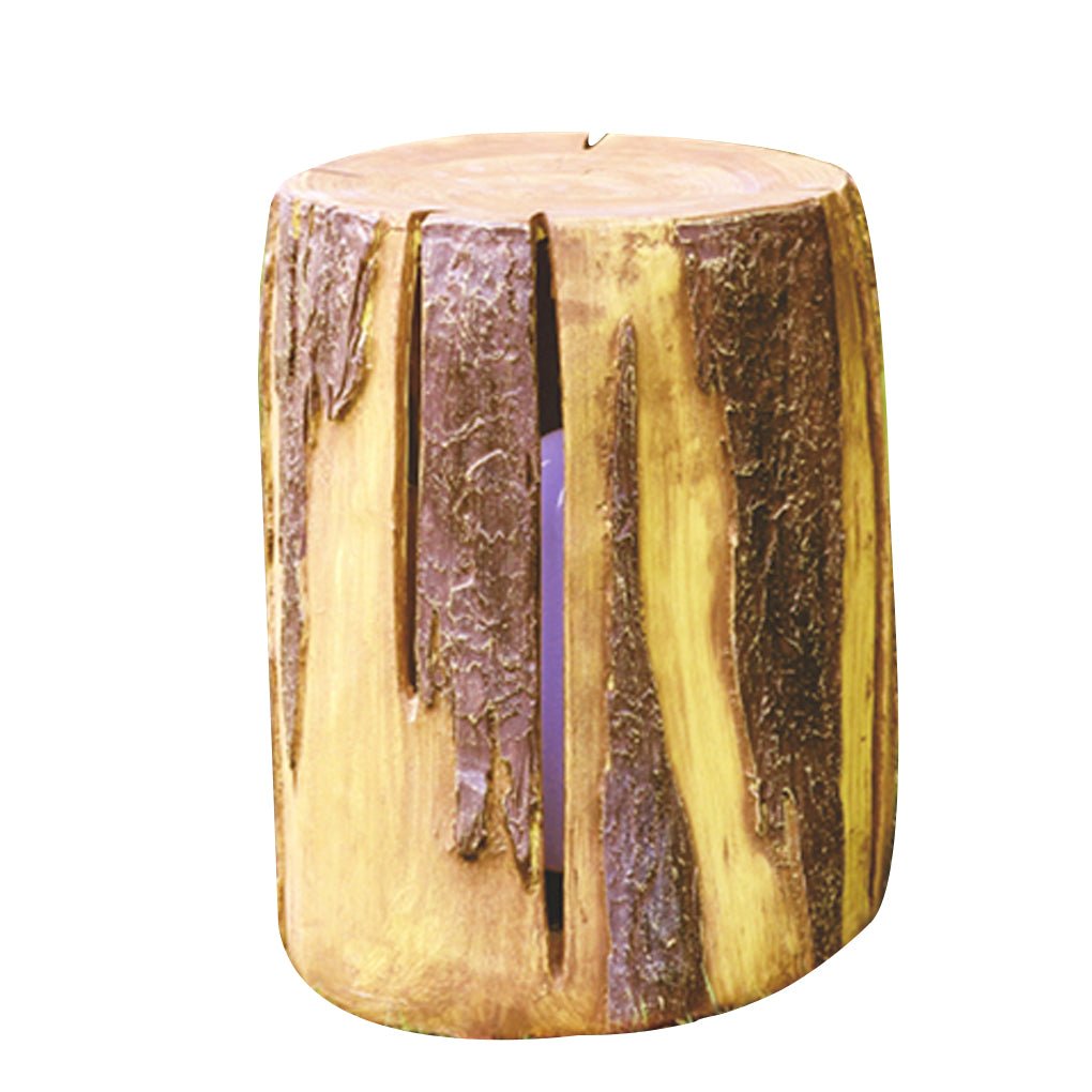 Tree Stump LED Outdoor Garden Light - Rustic Textured Resin Design