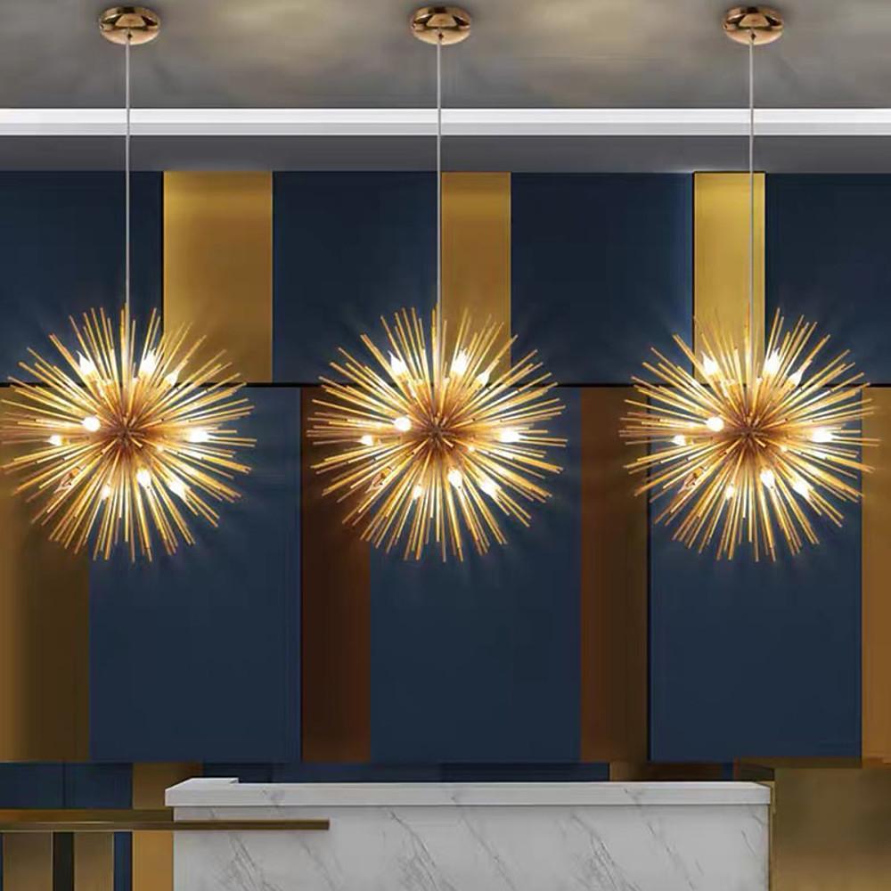 Globe LED Pendant Light Electroplated Aluminum Modern Chandelier