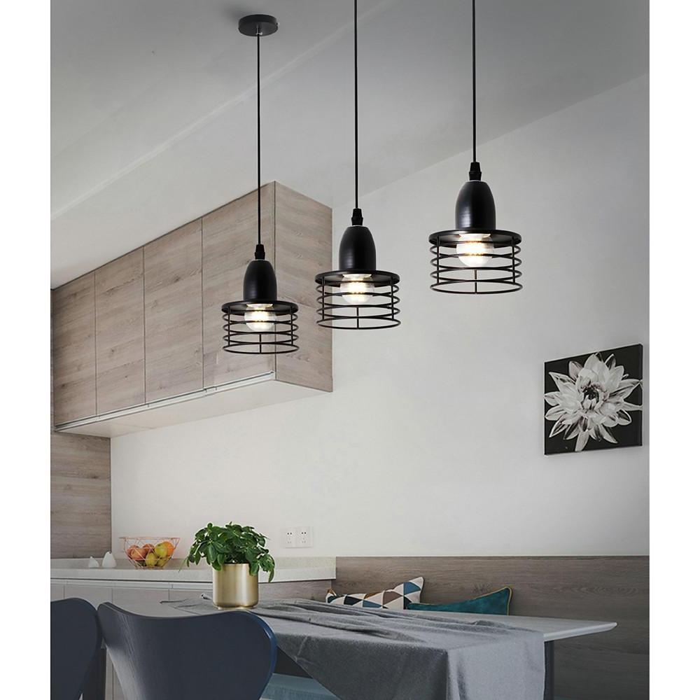 Modern Metal Pendant Light with Crystal Glass Shade