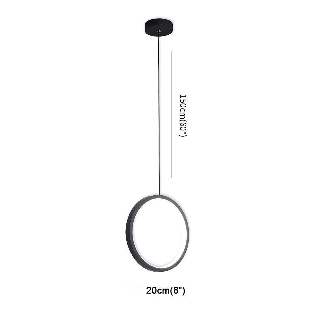 Modern Round Pendant Light | Dual LED Rings | Aluminum & Acrylic