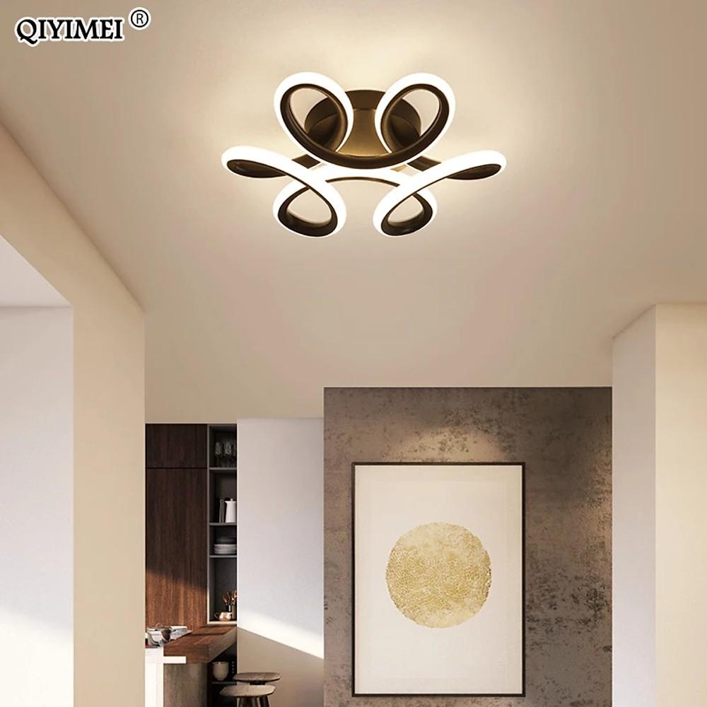 Geometric Flower LED Flush Mount Ceiling Light Modern Metal Fixture