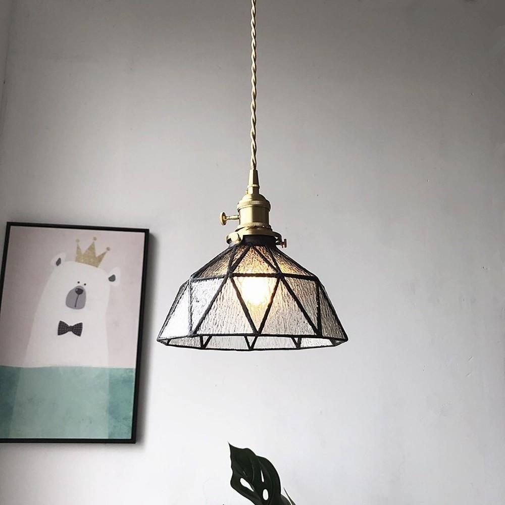 Nordic Glass Lantern Pendant Light – Vintage Ambient Ceiling Fixture