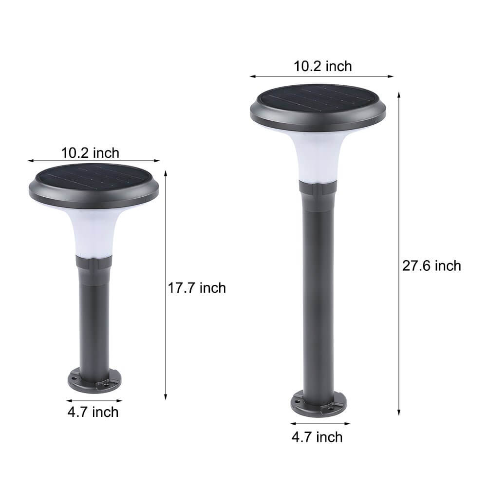 Modern Black Solar LED Lawn Light Geometric Aluminum Path Lighting