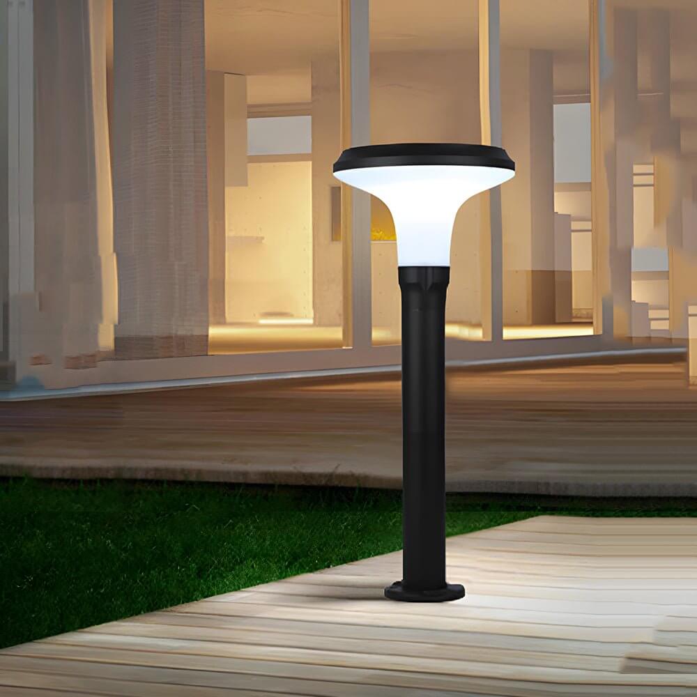 Modern Black Solar LED Lawn Light Geometric Aluminum Path Lighting