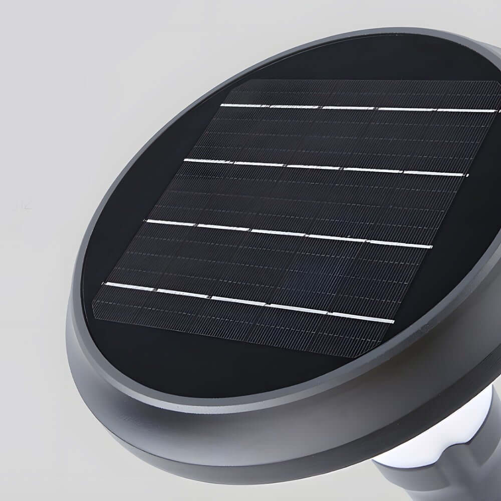 Modern Black Solar LED Lawn Light Geometric Aluminum Path Lighting
