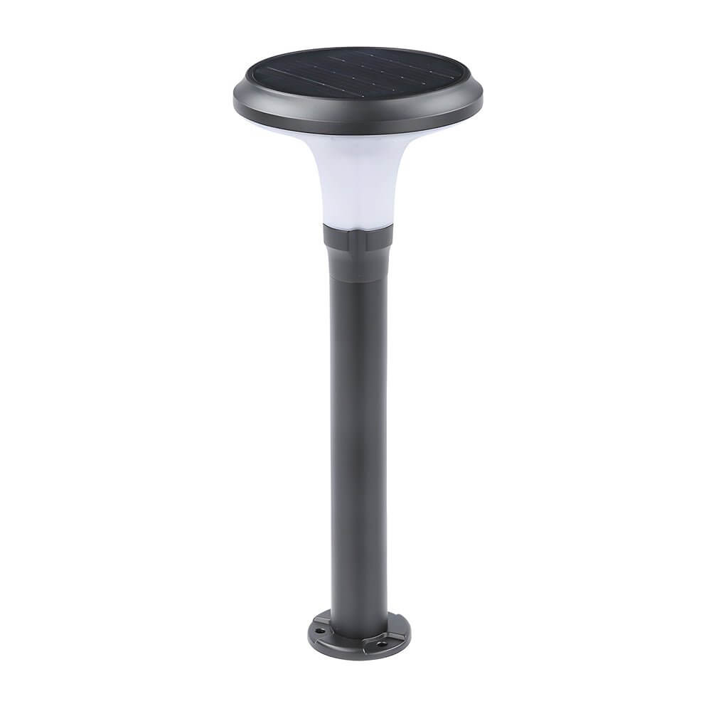 Modern Black Solar LED Lawn Light Geometric Aluminum Path Lighting