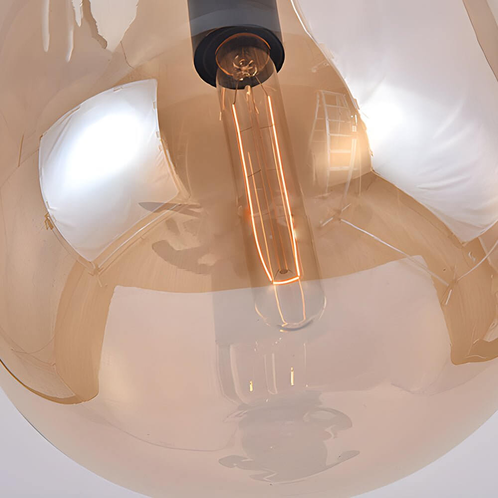 Modern Industrial Glass Can Pendant Light - Amber & Smoke Gray