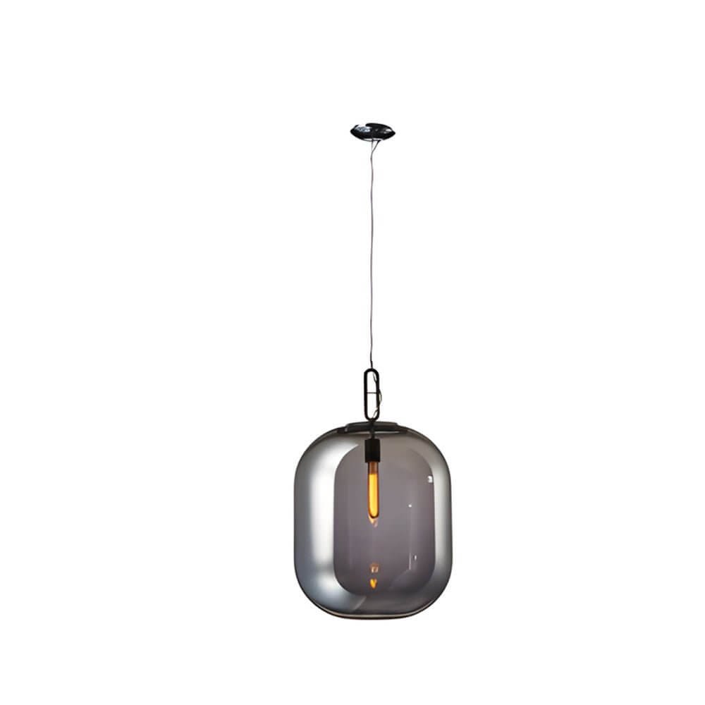Modern Industrial Glass Can Pendant Light - Amber & Smoke Gray