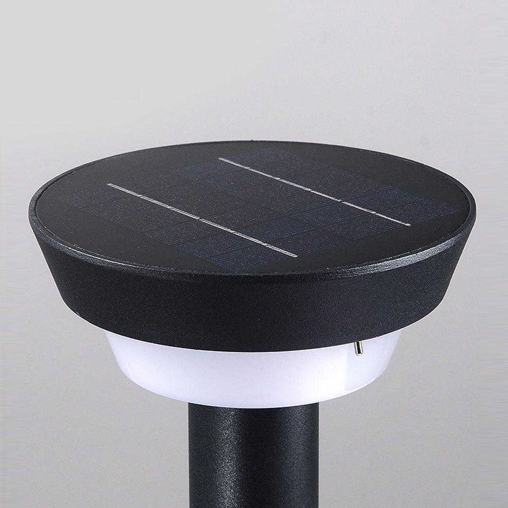 Modern Black Cylinder Solar LED Path Light with Spike & Base